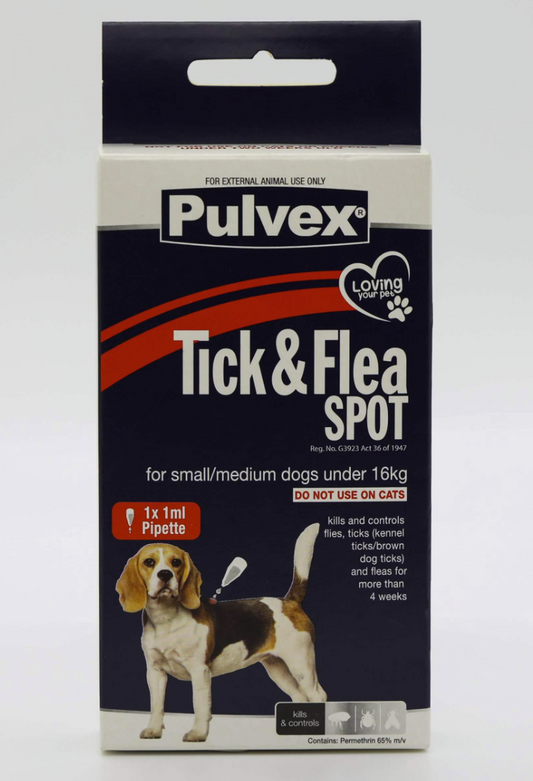 PULVEX-TICK-&-FLEA-SPOT-DOG-S/M-1ML